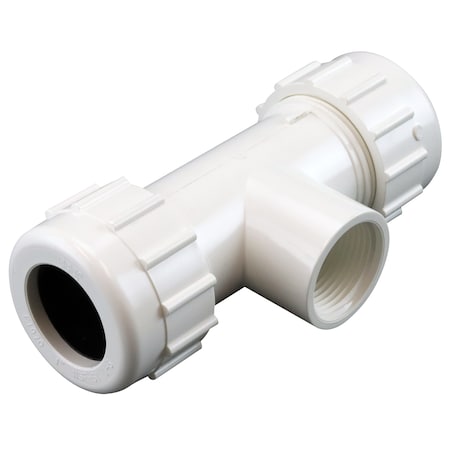 Apollo 1 in. x 1 in. PVC Compression Tee Fitting with 1 in. FIP Branch PVCCOMPT1F